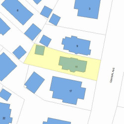 11 Central Ave, Newton MA 02460-1706 plot plan