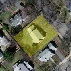 9 Asheville Rd, Newton MA  02462-1101 aerial view