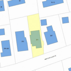 371 Newtonville Ave, Newton MA 02460-1928 plot plan