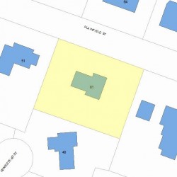 61 Plainfield St, Newton MA  02468-1637 plot plan