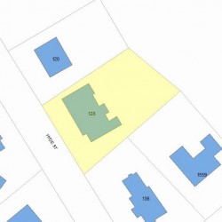 128 Hyde St, Newton MA 02461-1238 plot plan