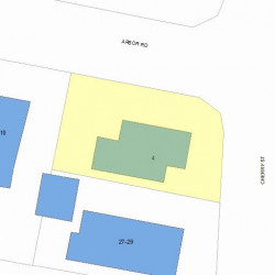 4 Arbor Rd, Newton MA  02465-1101 plot plan