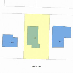 119 Oakdale Rd, Newton MA 02461-1812 plot plan