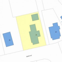 25 Court St, Newton MA  02458-1262 plot plan