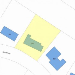 155 Dorset Rd, Newton MA  02468-1453 plot plan