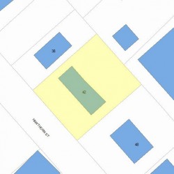 42 Hawthorn St, Newton MA  02458-1215 plot plan