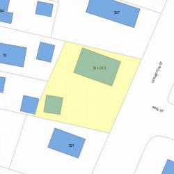 313 Lexington St, Newton MA  02466-1211 plot plan