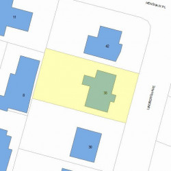 38 Lindbergh Ave, Newton MA  02465-1651 plot plan