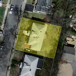 52 Noble St, Newton MA  02465-1016 aerial view