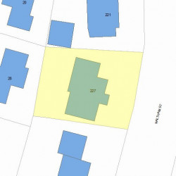 227 Waltham St, Newton MA 02465-1738 plot plan