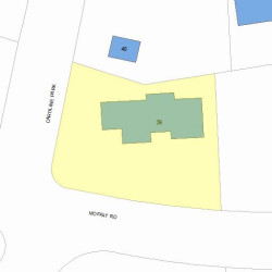 39 Moffat Rd, Newton MA  02468-1112 plot plan