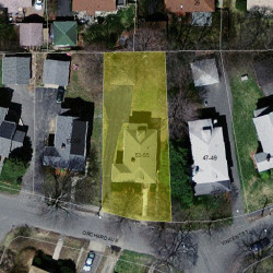 53 Orchard Ave, Newton MA  02465-1926 aerial view