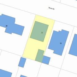 22 Dana Rd, Newton MA 02465-1118 plot plan