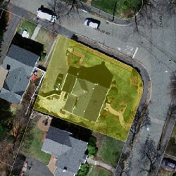 69 Day St, Newton MA  02466-2918 aerial view