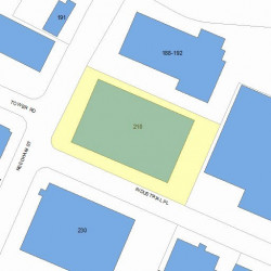 210 Needham St, Newton MA  02464-1585 plot plan