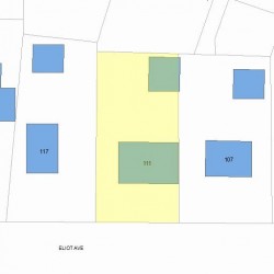 111 Eliot Ave, Newton MA  02465-1710 plot plan