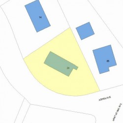 24 Aspen Ave, Newton MA  02466-3023 plot plan