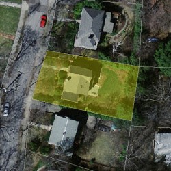 91 Garland Rd, Newton MA  02459-1741 aerial view