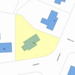 100 Lewis St, Newton MA 02458-1850 plot plan