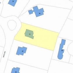 36 Hyde Ave, Newton MA 02458-2311 plot plan