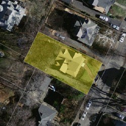 129 Grasmere St, Newton MA  02458-2212 aerial view