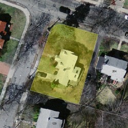 137 Garland Rd, Newton MA  02459-1741 aerial view