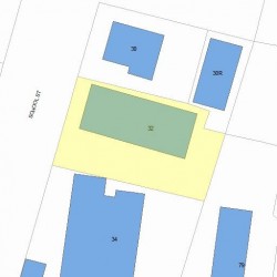 32 School St, Newton MA  02458-1518 plot plan