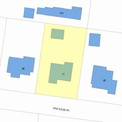 91 Pine Ridge Rd, Newton MA 02468-1616 plot plan