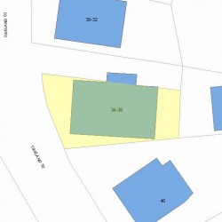 36 Oakland St, Newton MA  02458-1848 plot plan
