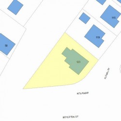 123 Floral St, Newton MA 02461-1543 plot plan