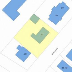 227 Linwood Ave, Newton MA  02460-1457 plot plan