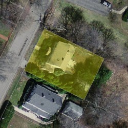 62 Evergreen Ave, Newton MA  02466-1703 aerial view