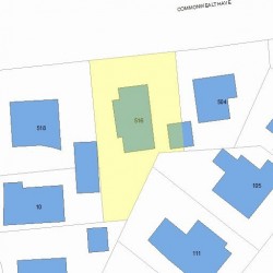 516 Commonwealth Ave, Newton MA 02459-1604 plot plan