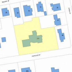 276 Highland St, Newton MA  02465-2715 plot plan