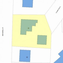 26 Wetherell St, Newton MA  02464-1417 plot plan