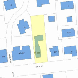 303 Cabot St, Newton MA  02460-2268 plot plan