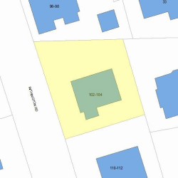 102 Withington Rd, Newton MA 02460-2040 plot plan