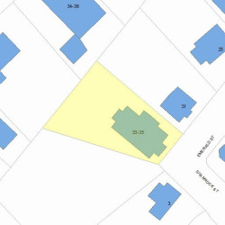 35 Emerald St, Newton MA  02458-1213 plot plan