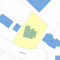 14 Angier Cir, Newton MA 02466-2901 plot plan