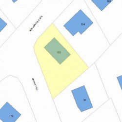 158 Auburndale Ave, Newton MA  02465-1422 plot plan