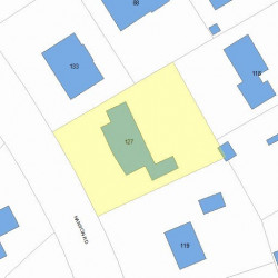 127 Hanson Rd, Newton MA  02459-3627 plot plan
