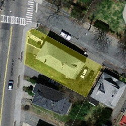 36 Lexington St, Newton MA  02465-1054 aerial view
