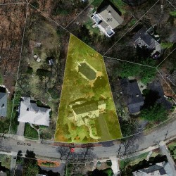 29 Ellis Rd, Newton MA  02465-2916 aerial view
