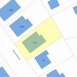 28 Melbourne Ave, Newton MA  02460-1222 plot plan