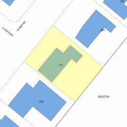 219 Spiers Rd, Newton MA 02459-3705 plot plan