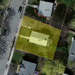 52 Hatfield Rd, Newton MA  02465-1229 aerial view