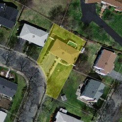 25 Anthony Rd, Newton MA  02460-1137 aerial view