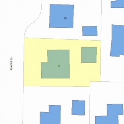 11 Elmore St, Newton MA 02459-1118 plot plan