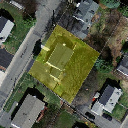 98 Sheridan St, Newton MA  02465-1056 aerial view