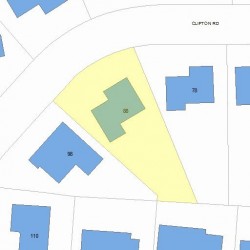 88 Clifton Rd, Newton MA  02459-3147 plot plan